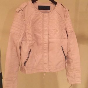 Zara pink faux leather jacket